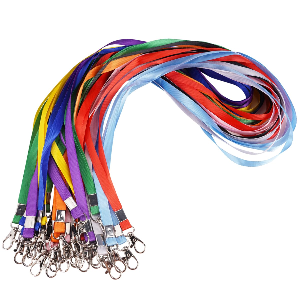 30 Piezas Lanyard con Ganchos Giratorios, 45cm Correa Para Cuello, 10 Colores Cuerda para Llaves, Cuelga Llaves Cuello, Lanyard Llave para Porta Tarjetas Identificativas, Keychain, Tarjeta Autobús