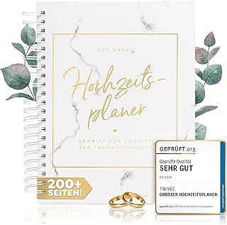 TWIVEE - Der große Hochzeitsplaner - Wedding Planner - deutsch - über 200 Seiten - Organizer mit Kalender - Buch zur Hochzeit - Tolles Geschenk zur Verlobung