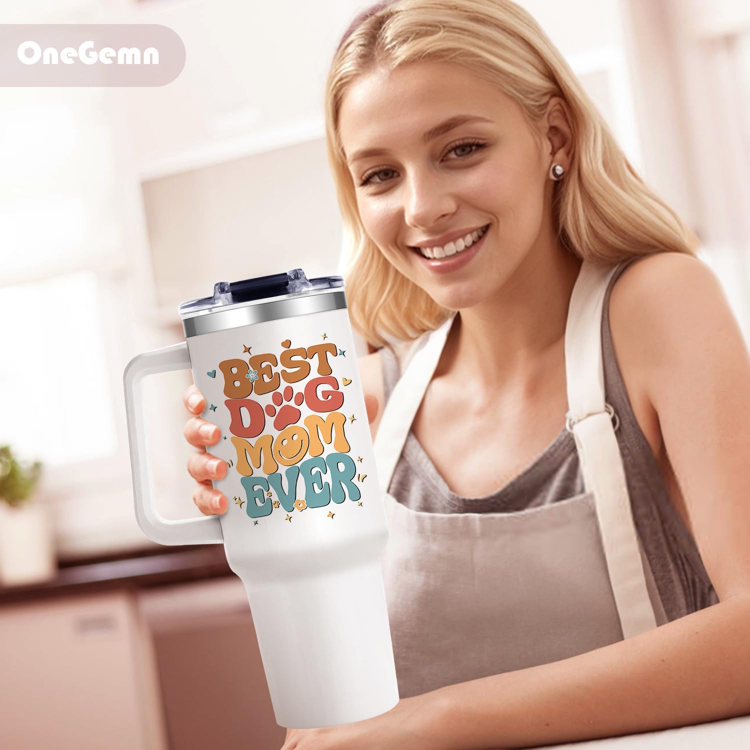 Dog Mom Tumbler with Handle,Gifts for Dog Moms Dog Lovers Women- 40 oz Best Dogs Mom Tumbler with Lid and Straw - Funny Dogs Moms Cup Birthday Gifts for Mothers Day Christmas for Puppy Owner - Image 6