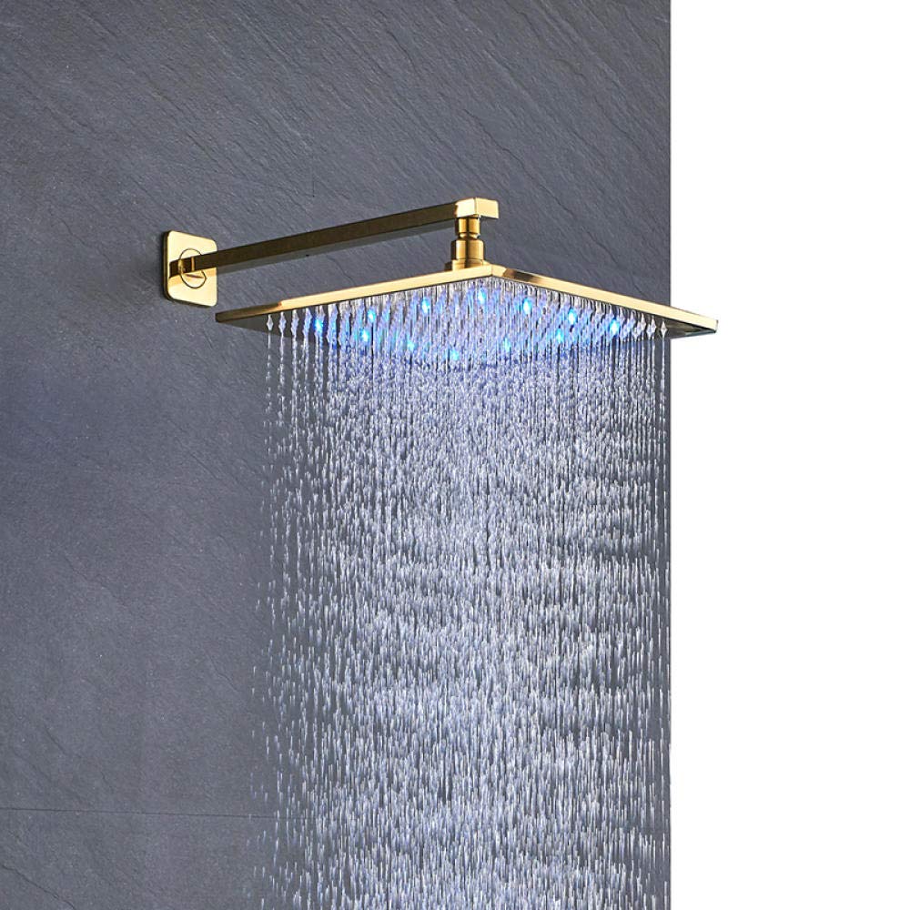 Zestaw baterii 30 cm d opady deszczu LED głowica prysznicowa ramię prysznicowe zawór mieszający kran - 30 cm