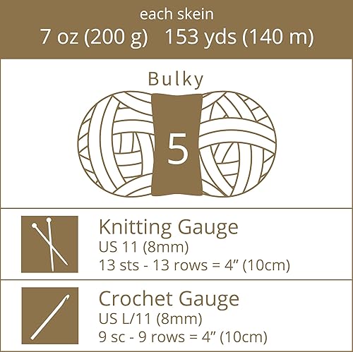 Miniatura 3 de Crafted By Catherine Boucle Tweed - Ovillo de lana de tweed, paquete de 2 (153 yardas cada madeja), pimentón, calibre 5, voluminoso