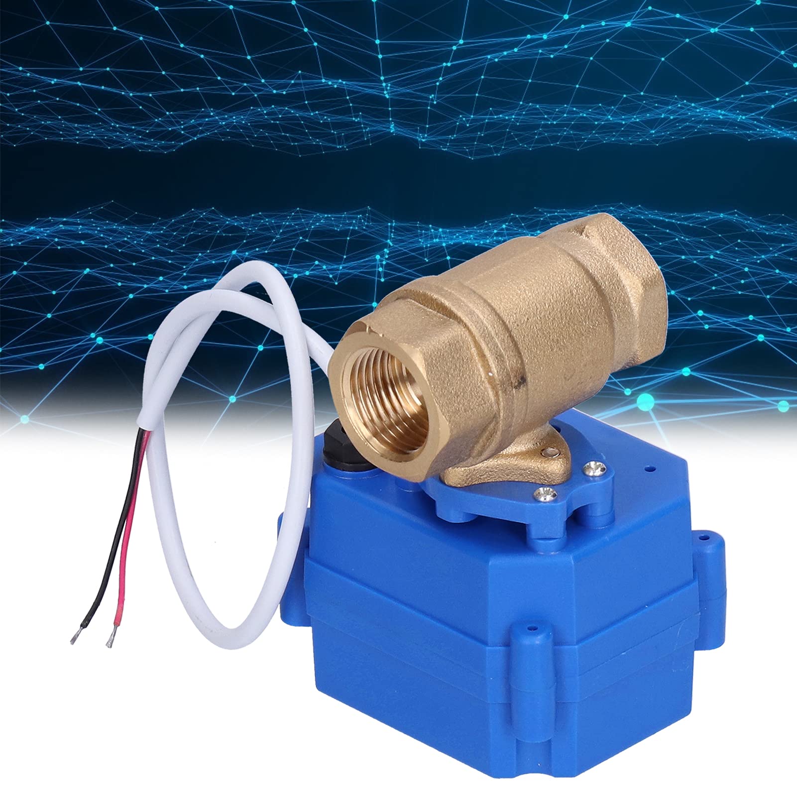 Generic Robinet à Tournant Sphérique motorisé en Laiton pour le Traitement de L'eau, Micro-électrique à Débit Droit, Conception Durable de 1/2 Pouces
