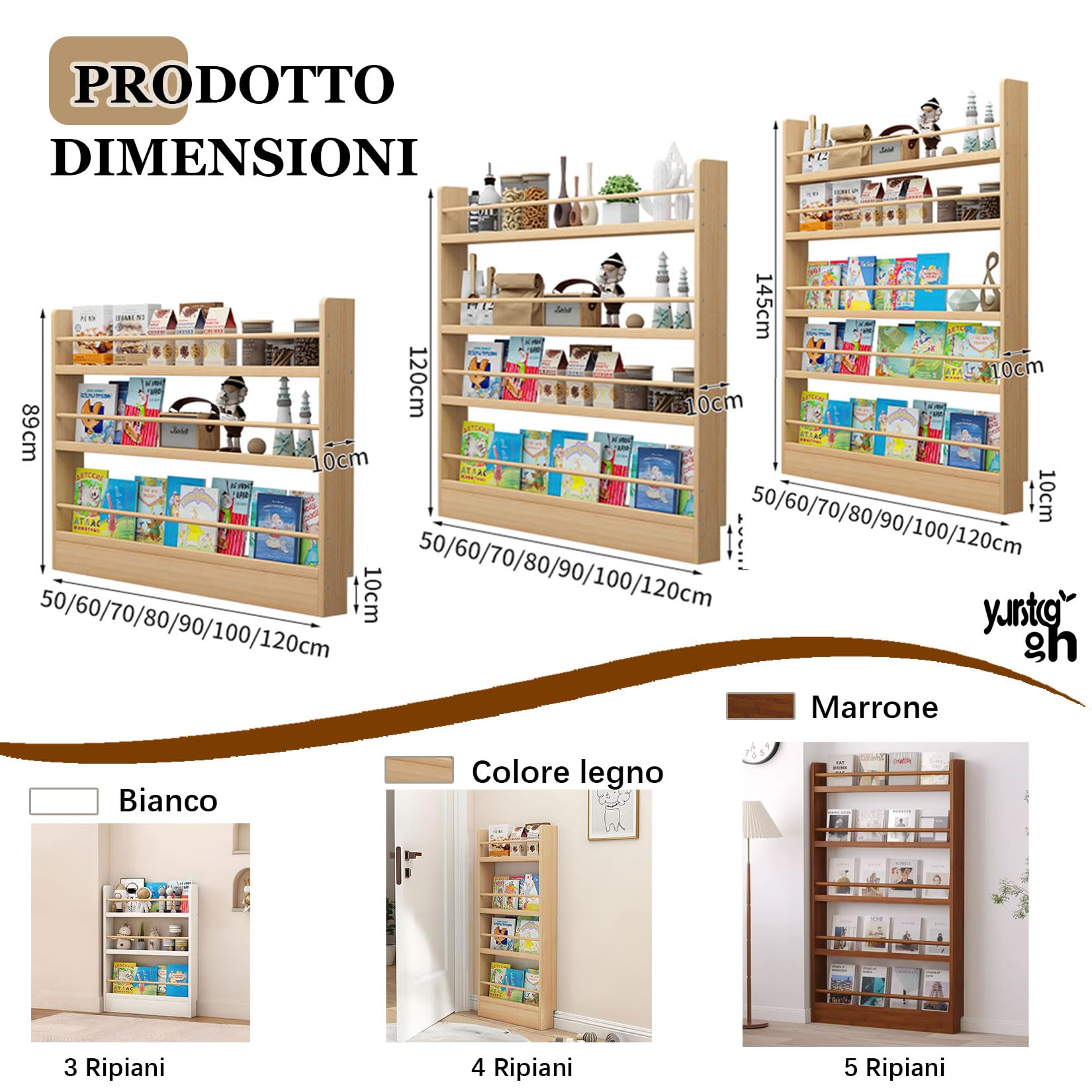 Scaffale Organizzatore in Legno Massiccio Stretto,Scaffale Dietro la Porta,Libreria sottile e stretta,Libreria Bambini da Parete,grande capacità di archiviazione,for soggiorno,armadio