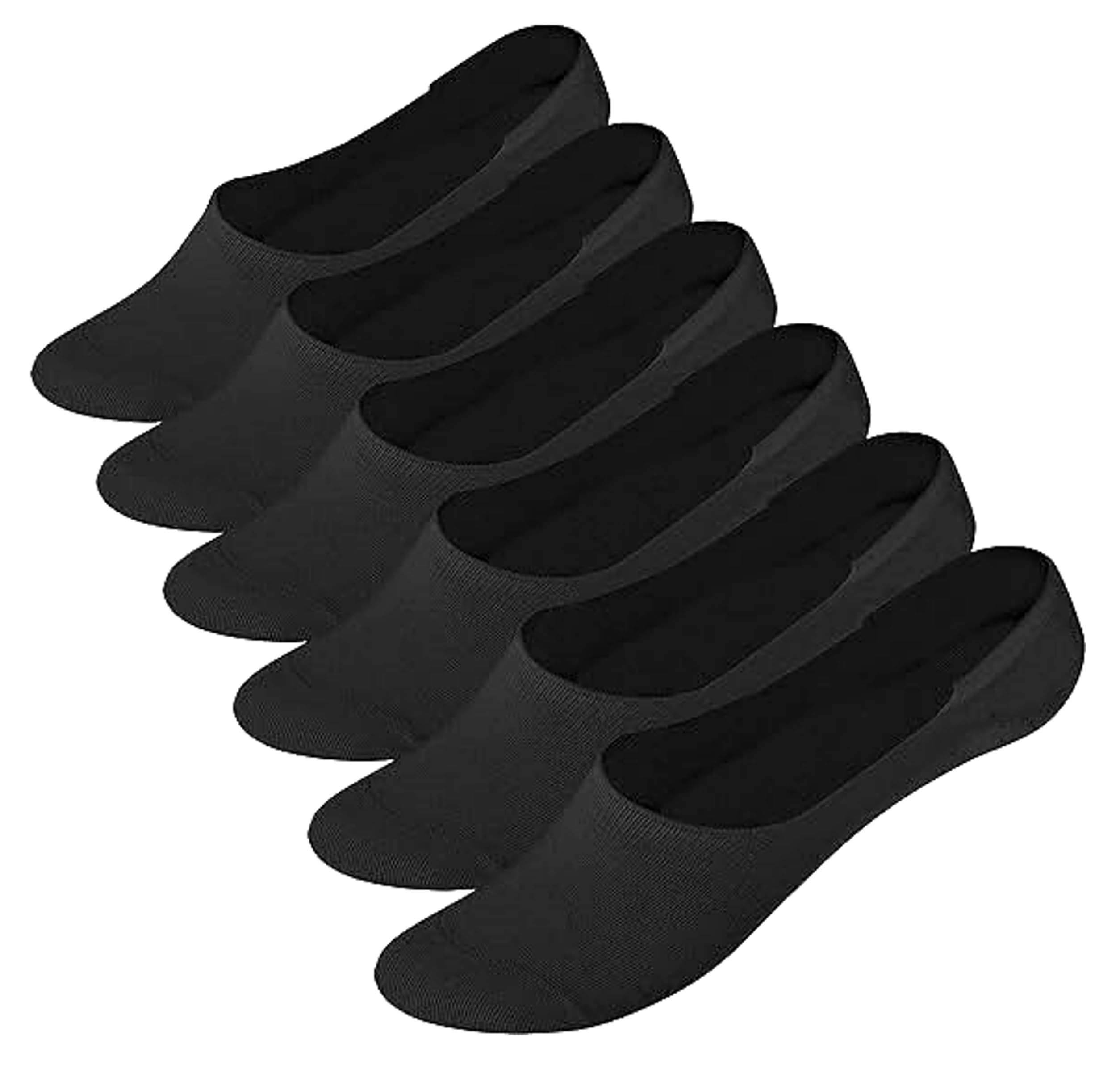 bq Be-Queen6 Pairs Womens no show socks - cotton non-slip loafer sock - ladies invisible liners - EU 36 to 41