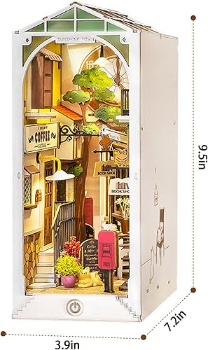 Miniatura 2 de Kit de rincón de libros de bricolaje estantería rompecabezas en miniatura 3D - Sujetalibros de madera para decoración de estante de la casa Modelo