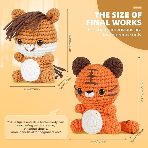 Vista 31 de MOREJMTT Kit de ganchillo para principiantes, kits de animales de ganchillo, kit de ganchillo para principiantes con tutoriales en video paso a