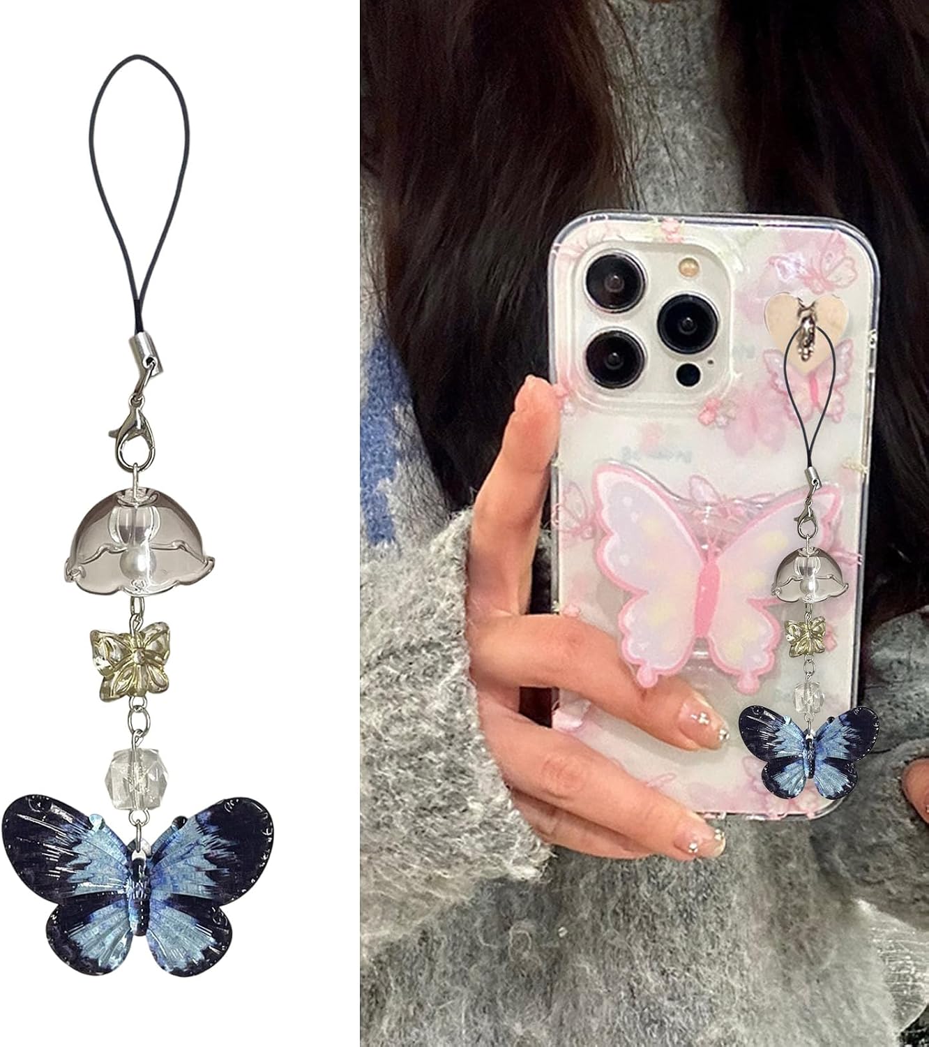 Fashionable Acrylic Phone Pendant Unique Winds Chimes Phone Accessory for Fashion Forward Individuals and Gift Giving Charm image 2