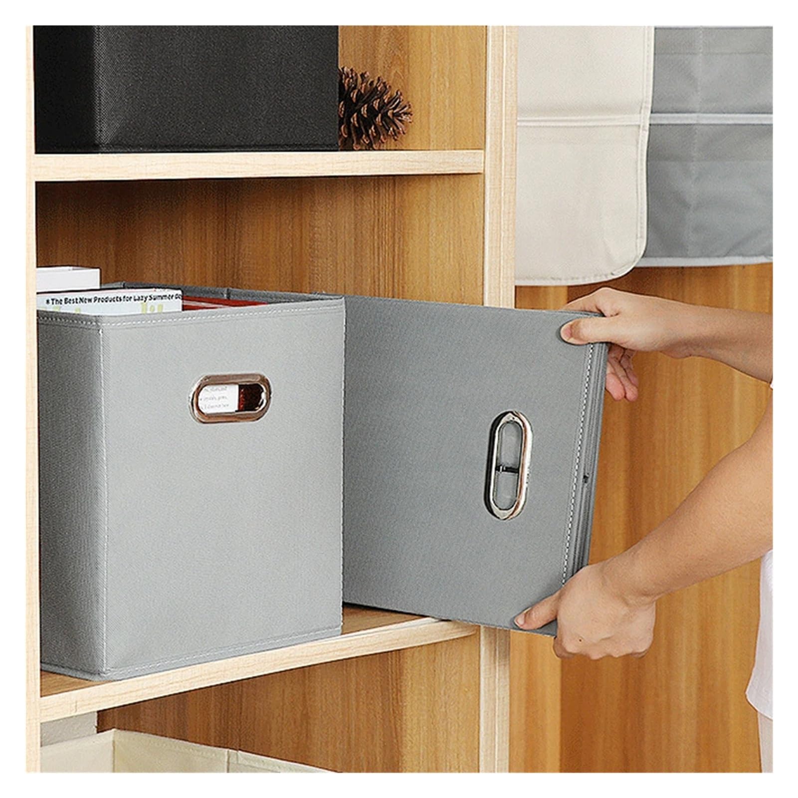 Aufbewahrungsbox Stoff Stofftuch-Aufbewahrungsbox For Bücher, Kleidung, Kleinigkeiten, Aufbewahrung, Faltbar, Schrank, Schublade, Aufbewahrungsbox, Organizer, Behälter, Korb(Orange)
