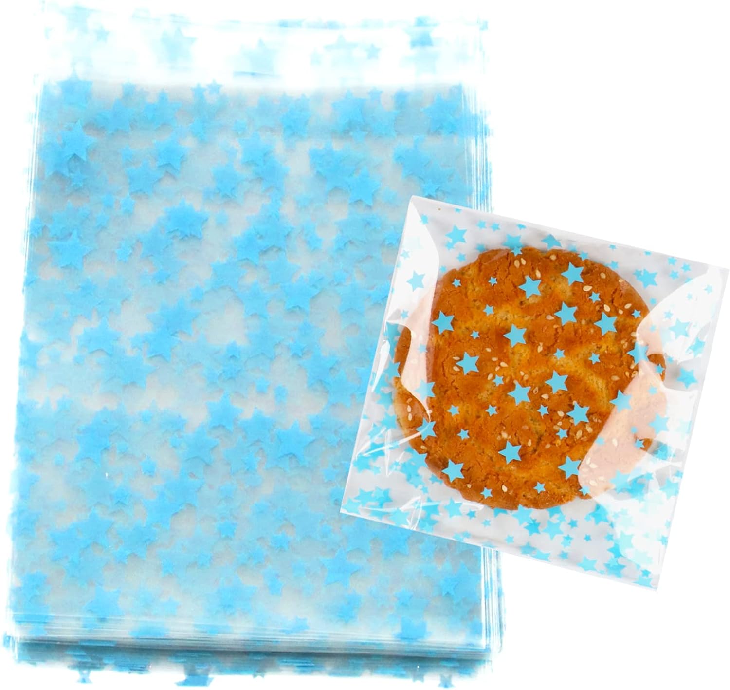 COQOFA 100 Pcs 5x7In Star SelfSealing Cellophane Treat