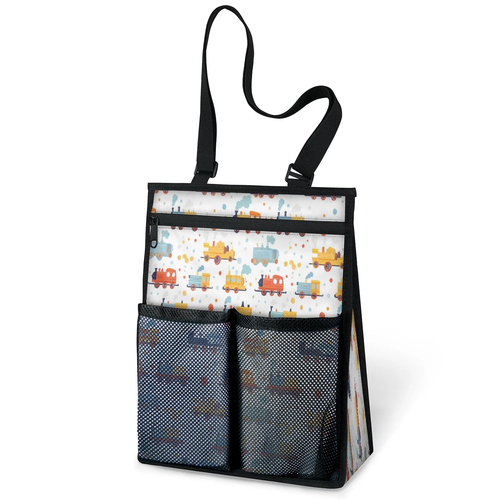 Ourtheme Cartoon Cute Train Portable Shower Bag for Travel Gym Camp Beach Tote Shower Caddy Bags Hanging Toiletry