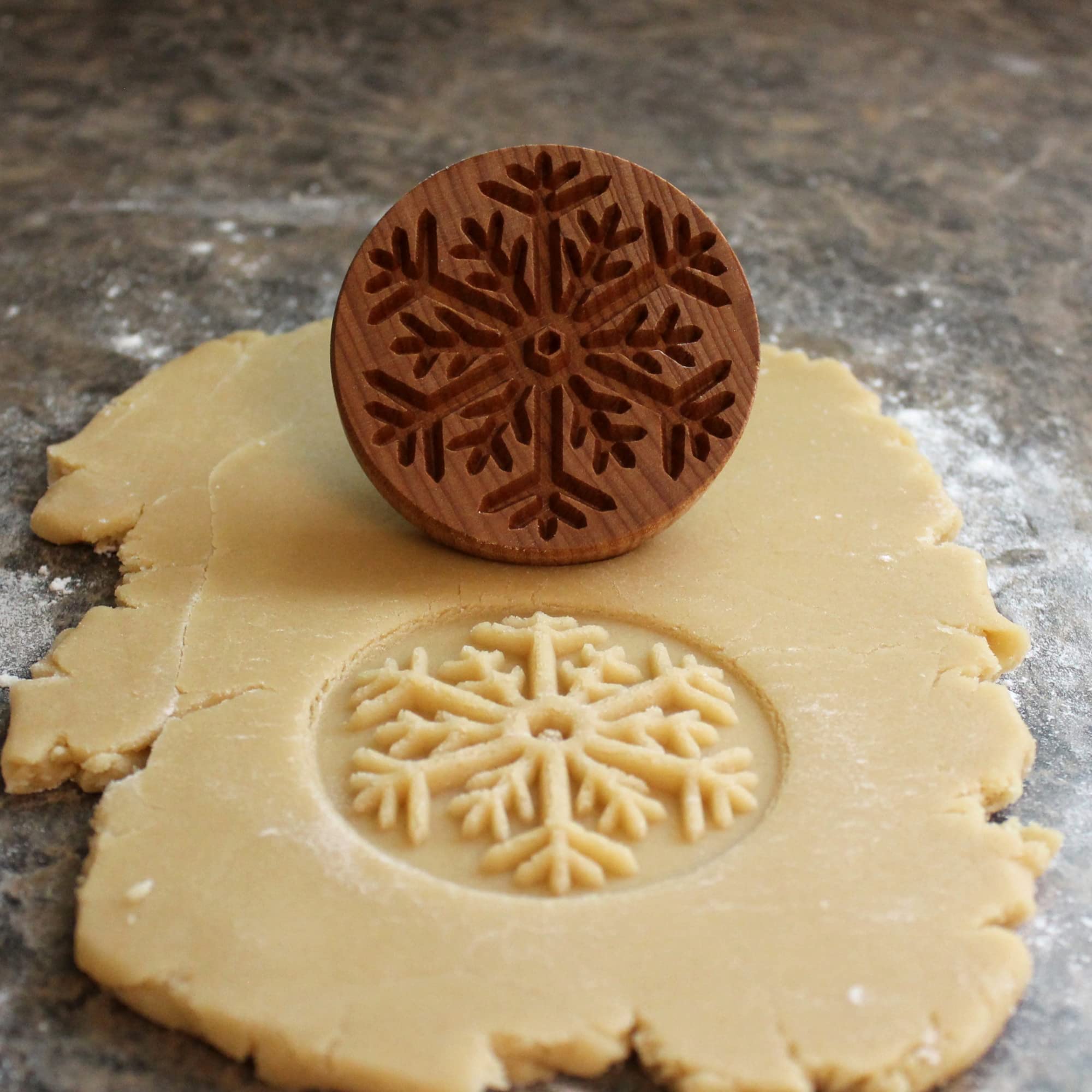 Sello de galletas de madera, 2.5 pulgadas (copo de nieve 3 CS-062)
