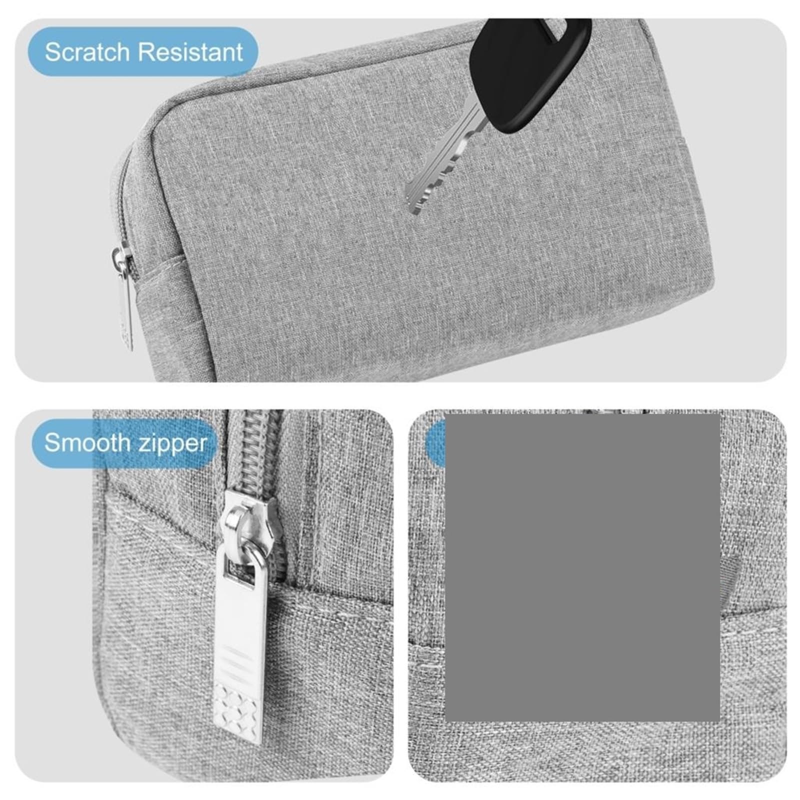 Bolsa Organizadora De Cables Mini Estuche Organizador Digital portátil, Bolsa con Cremallera for Auriculares, Cargador de Viaje for el hogar, Cable Datos, Almacenamiento USB(Grey)