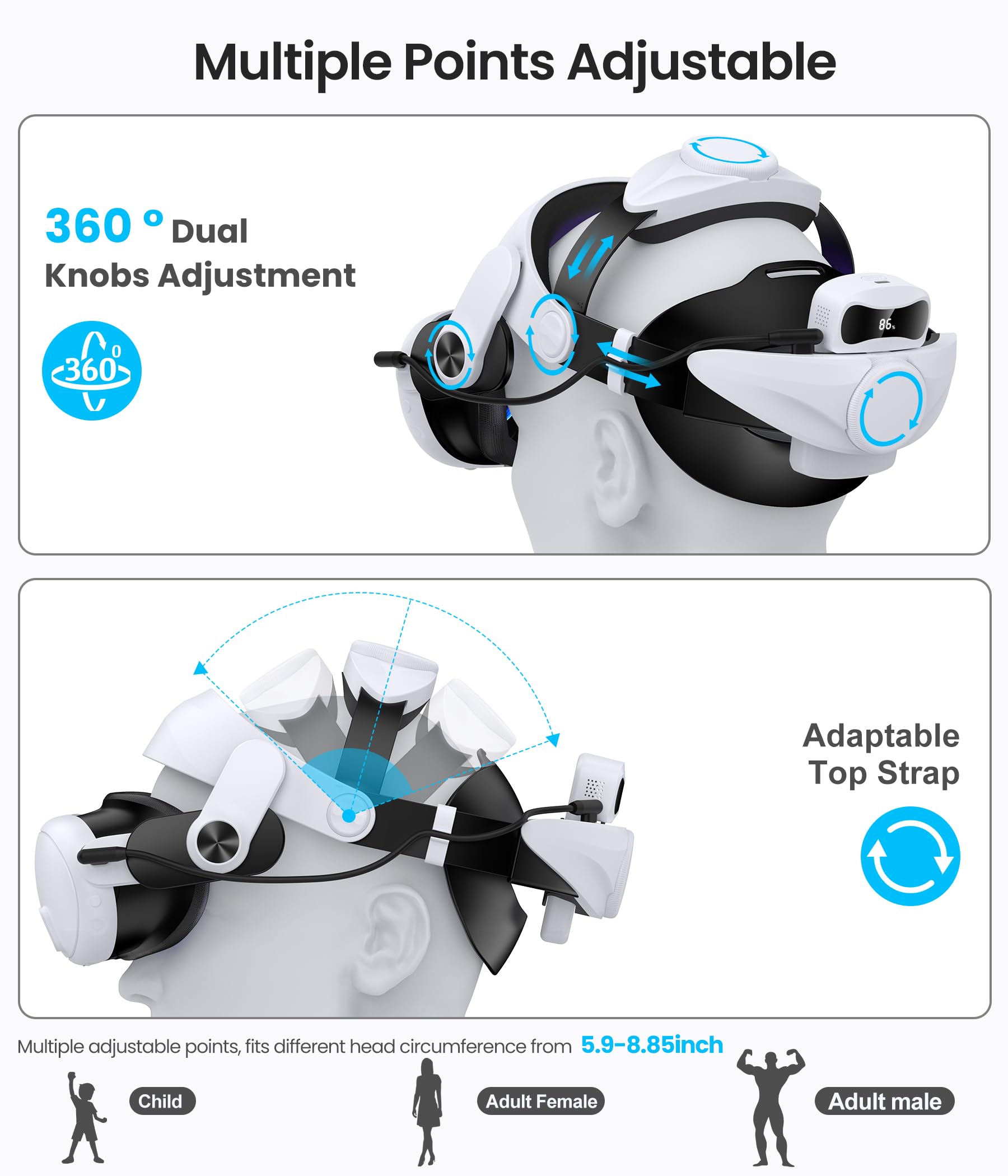 Headstrap - Batería para Meta Quest 3/3S/2 (10000 mAh)