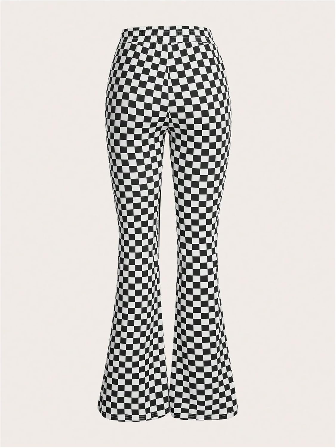 WDIRARA Women's Plus Size Newspaper Print Flare Pants High Waist Causal Long Pants Streetwear - Image 5