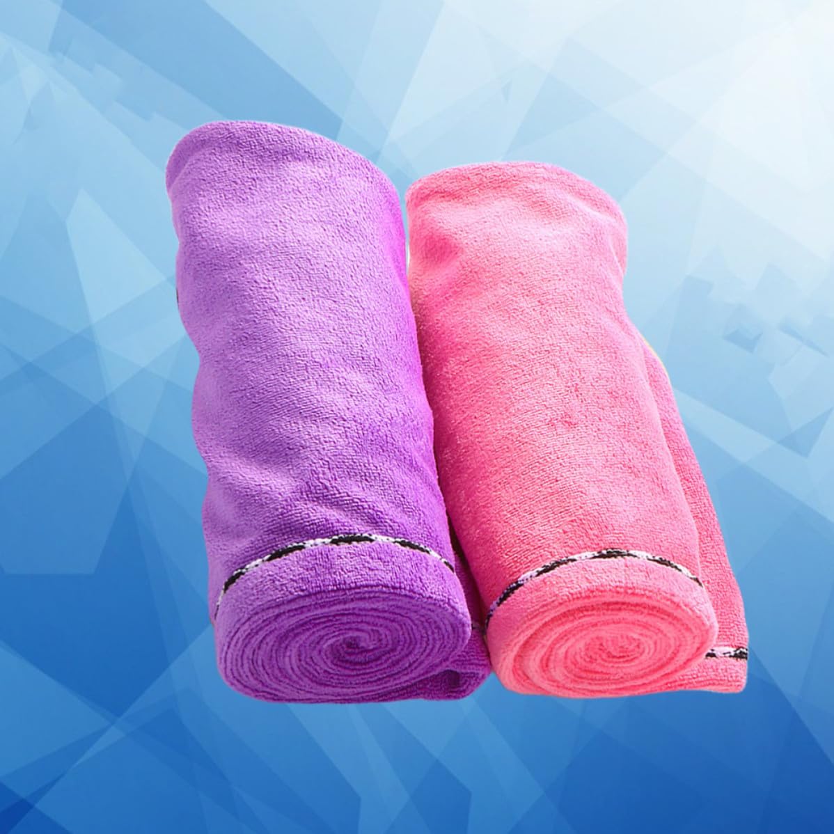 2pcs Microfiber Hair Drying Turban Cap for Wet Long Hair, Quick Dry