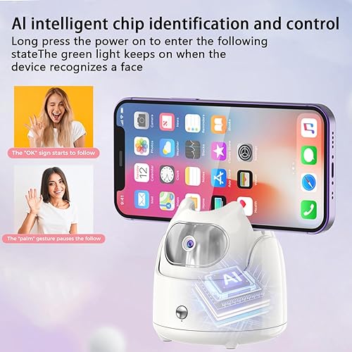 Miniatura 2 de Soporte para teléfono de seguimiento automático mejorado 2024 con control remoto, AFARER Trípode de seguimiento de rotación de 360, trípode de 360,