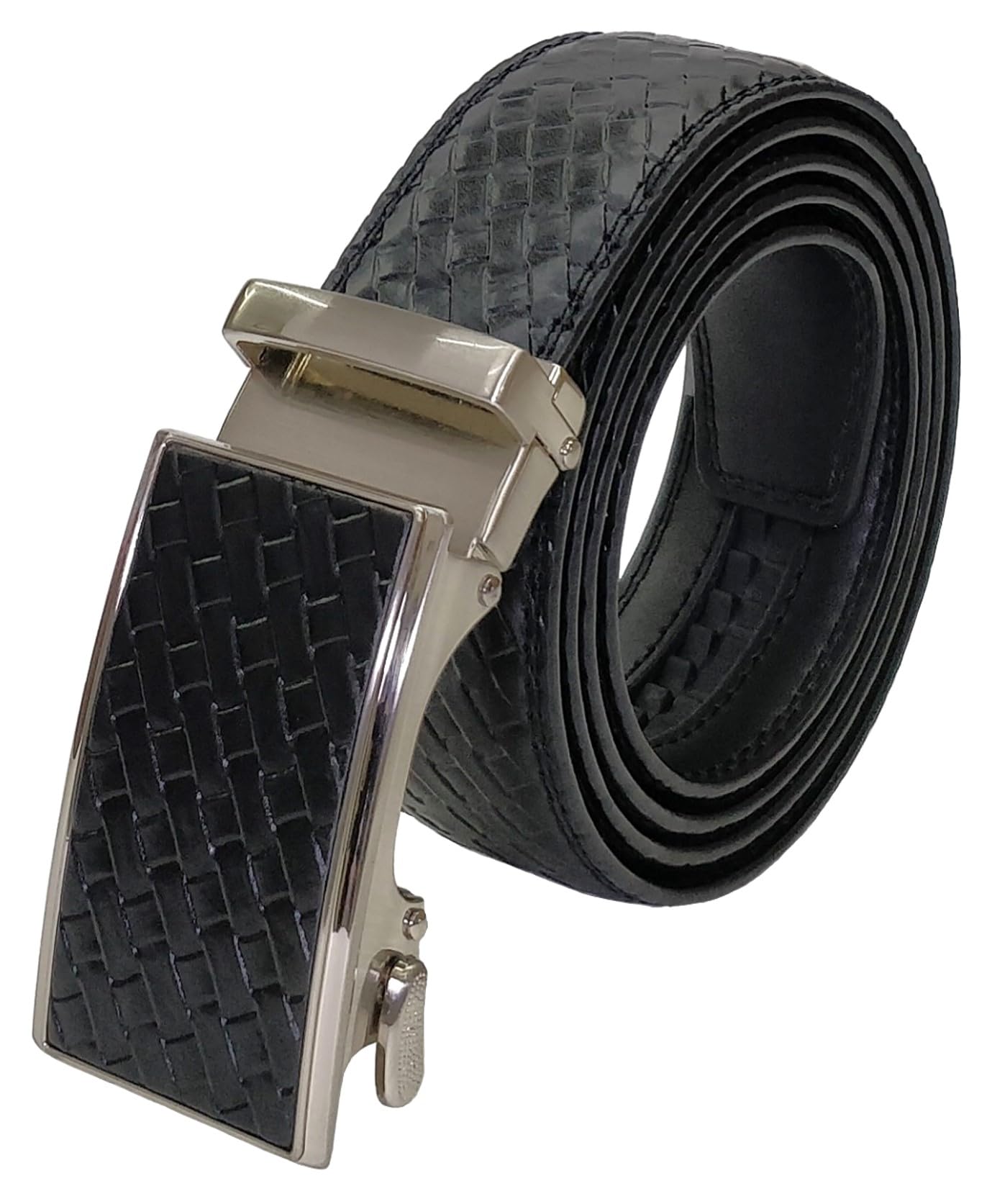 kingmanMens Autolock Leather Belt - Ratchet Dress Belt with Auto Lock for Perfect Fit