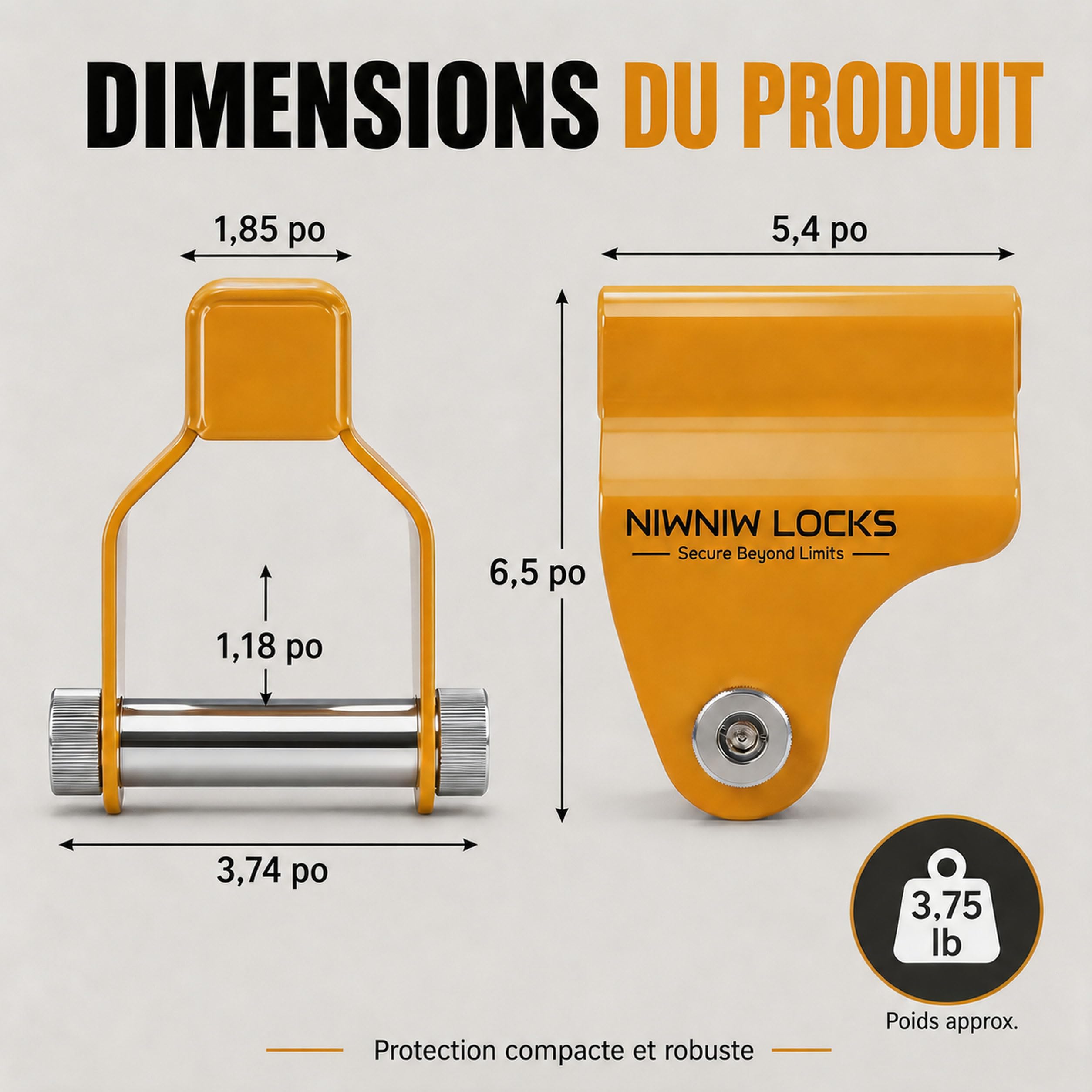 NiwNiw Antivol Verrou d'Attelage Haute Sécurité pour Remorque et Caravane - Cadenas Robustes en Acier Renforcé pour ALKO AKS1300/2004/3004 & AK130/160 - Protection Attelée et Non Attelée