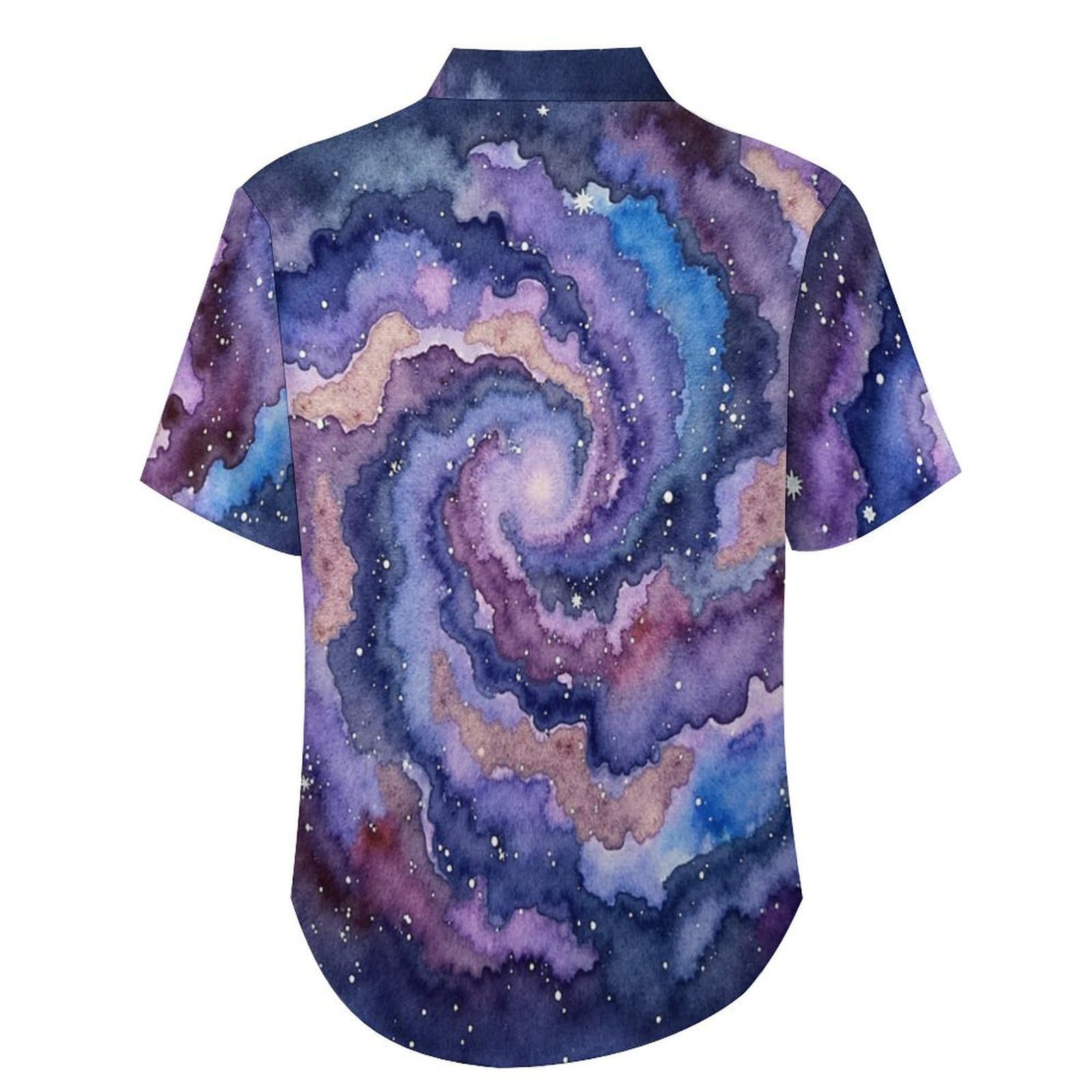 Camicie a Maniche Corte da Uomo - Camicie da Spiaggia con Stampa Galassia A Spirale Acquerello, Funky Estiva Cool Camicia Hawaiana Monopetto Camicia S-7XL