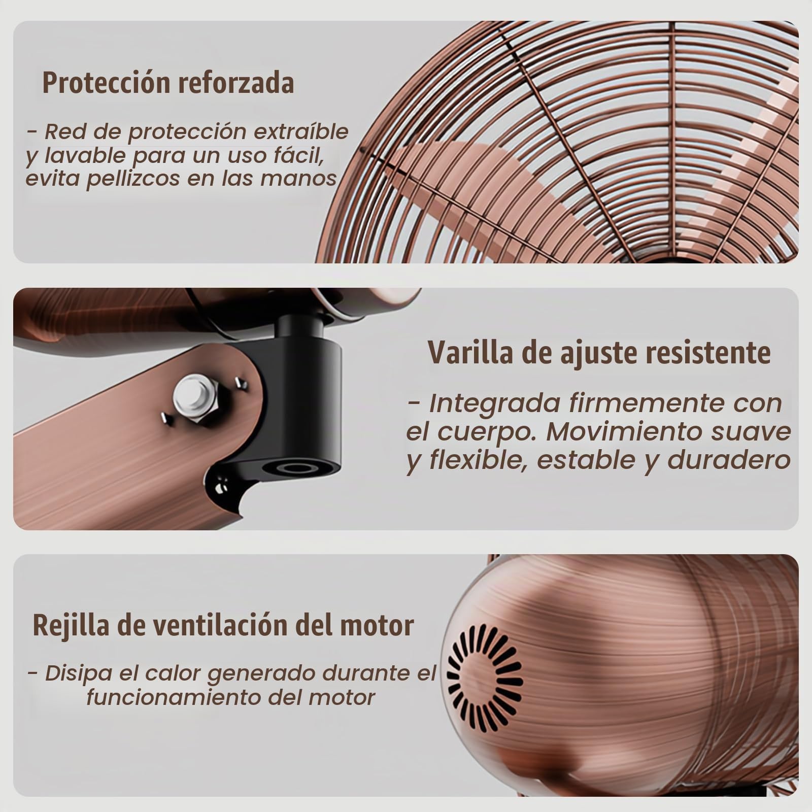 Ventilador de Pared Retro con Mando, Motor DC 60W Ultra, Silencioso, 3 Velocidades, Cabezal Ajustable e Inclinable, para Salón/Cafetería(450mm)