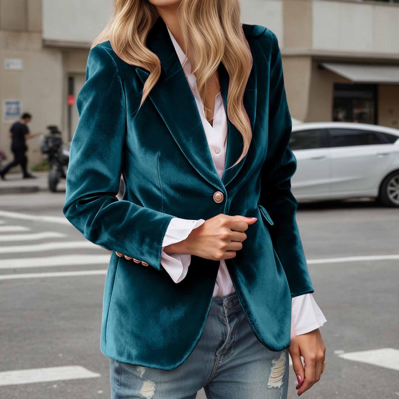 Elegante Abito a Maniche Lunghe con Revers a Lancia, Tinta Unita, da Indossare Come Abito Formale da Lavoro, con Una Moderna vestibilità su Misura.