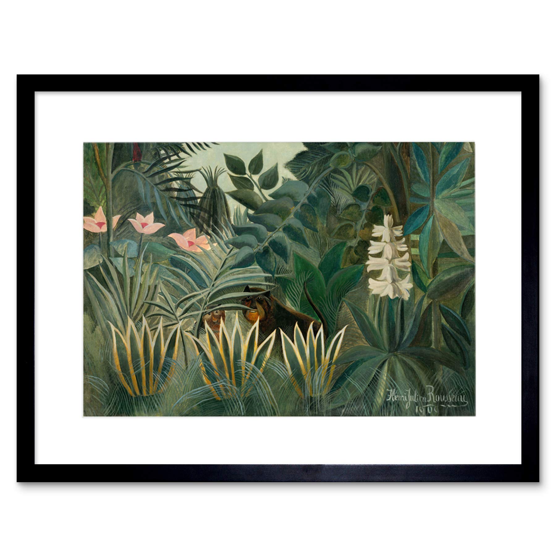 Wee Blue Coo Painting Rousseau French Equatorial Jungle Framed Wall Art Print