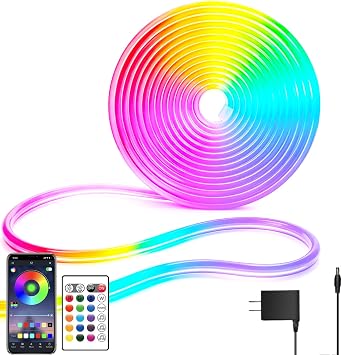 segrass 16.4ft RGB LED neon Rope Lights LED neon Strip Lights Waterproof Flexible Neon LED Strip Lights,Led Lights for Bedroom