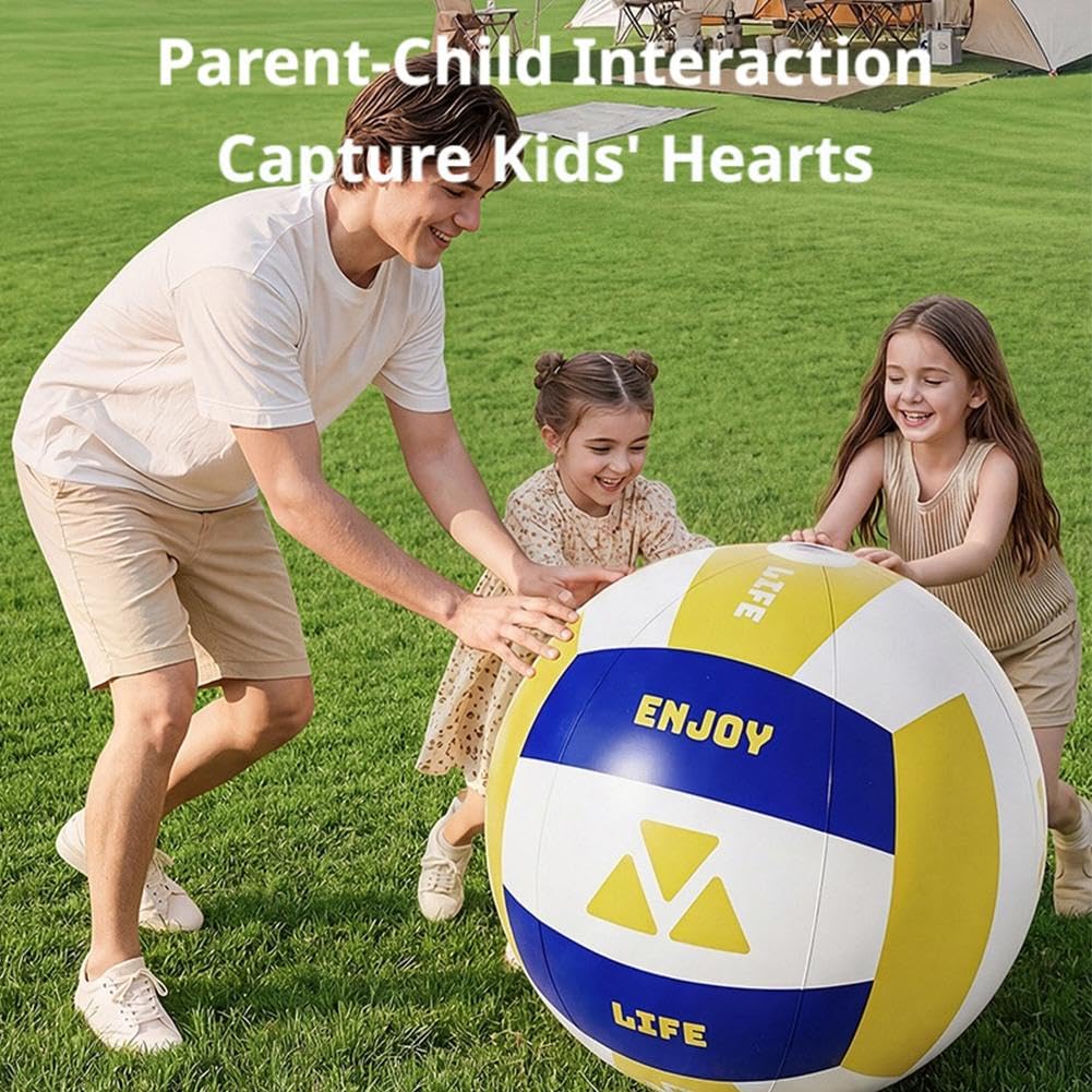 Pallone da spiaggia gonfiabile gigante, 99 cm, in PVC extra spesso, per bambini e adulti, pallone da calcio galleggiante per parco acquatico all'aperto, campeggio, cortile e giochi di squadra