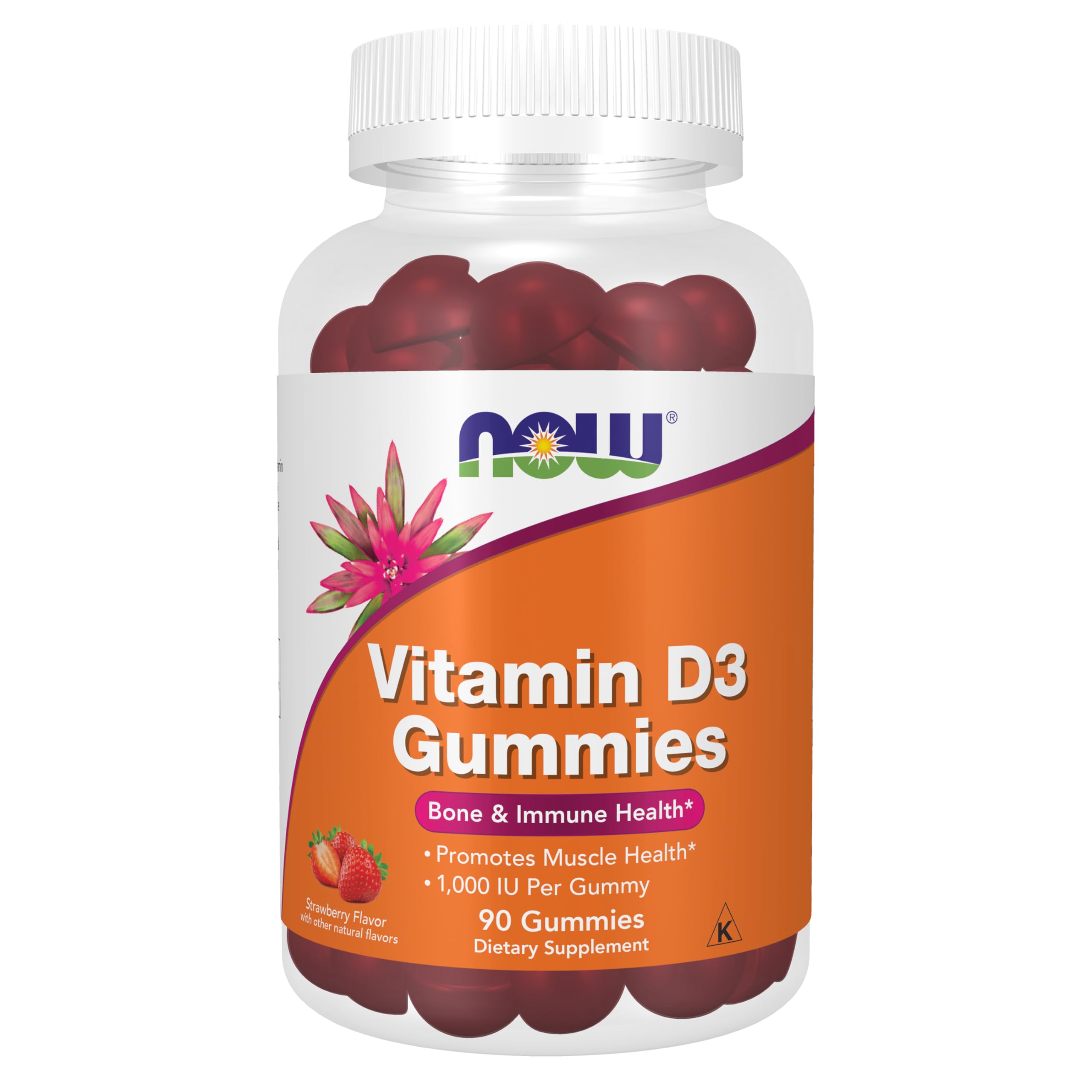 Now Supplements, Vitamin D3 Gummies, Bone and Immune Health*, 90 Gummies 90 Count (Pack of 1)