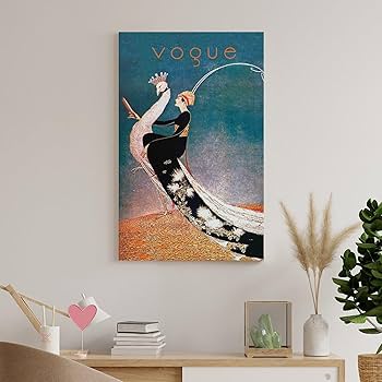 Amazon.co.jp: VOGUEロンドンヴィンテージマガジン絵画