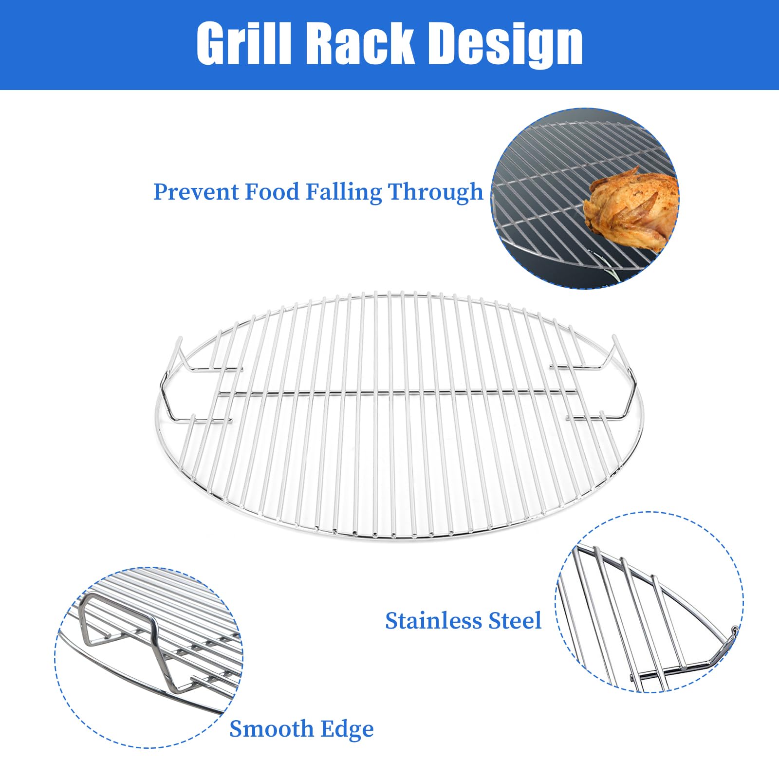 Parrilla de Barbacoa Acero Inoxidable | Reemplazo De 44,5x4,5 Cm for Parrilla De Carbón: Barbacoa Con Asas