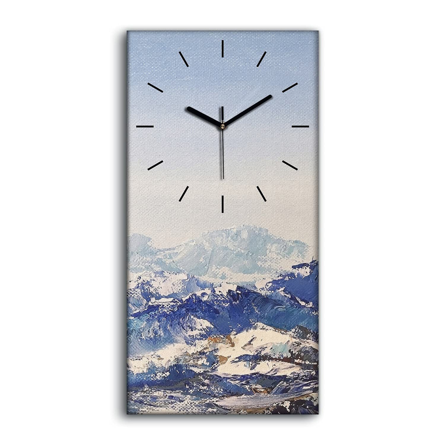 Horloge sur Toile Blanche-Neige de la Montagne 30x60cm Décoration Salon