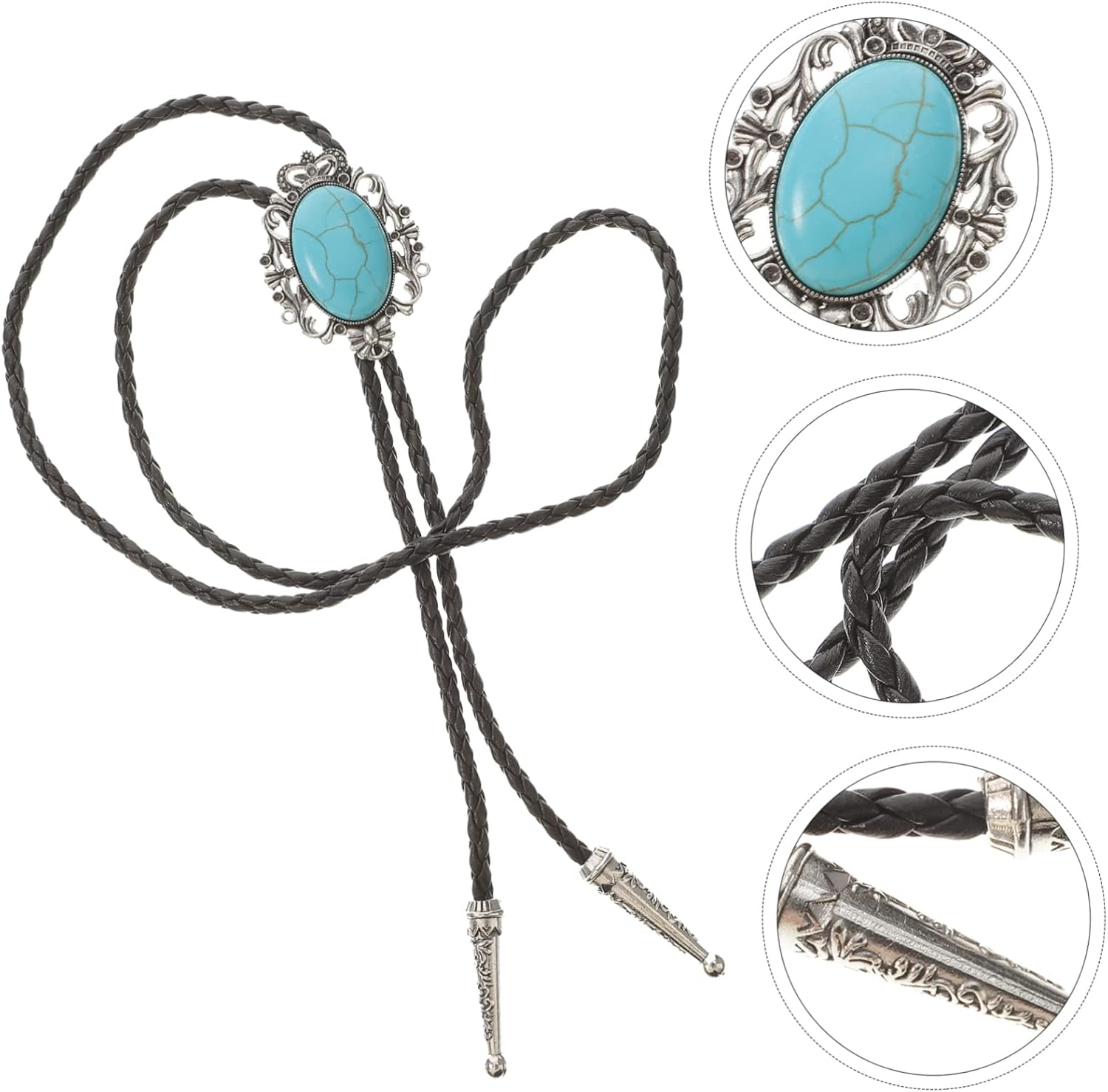 YYZKYTO 2pcs Bolo Tie Neck Accessories Agate Man