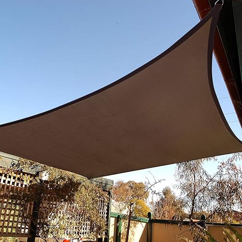 Artpuch 10' x 10' Sun Shade Sails Square Canopy, Brown UV Block Cover for Outdoor Patio Garden Yard