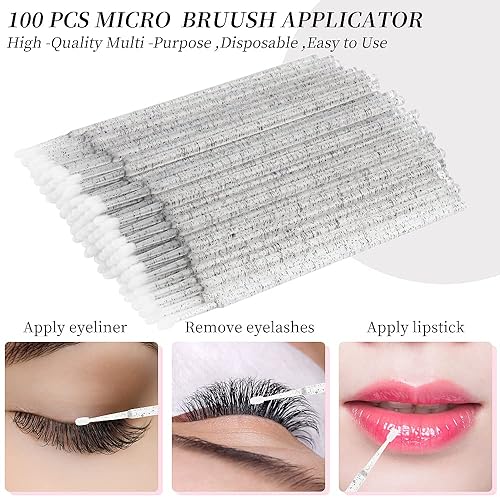 Miniatura 5 de Juego de 300 cepillos desechables para carretes de rímel, varita y labios, hisopo de algodón para extensión de pestañas, tatuaje, aplicador de lápiz