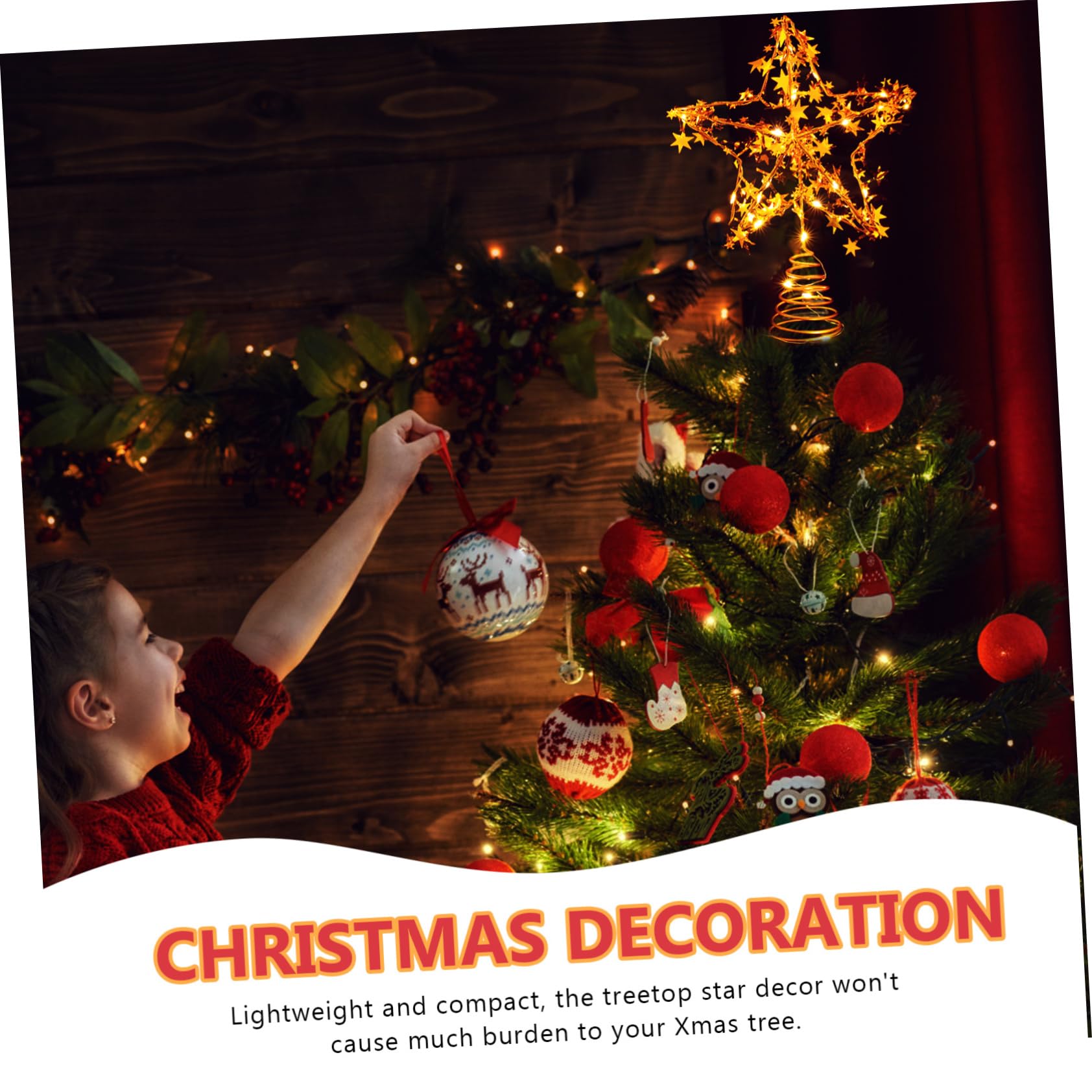 Zerodeko 4 Piezas Estrella de la Copa del árbol Estrella árbol de Navidad Topper Iluminado Christmas Tree Xmas Tree decoración Estrella de Navidad con Luces LED Adorno de Estrella Planchar