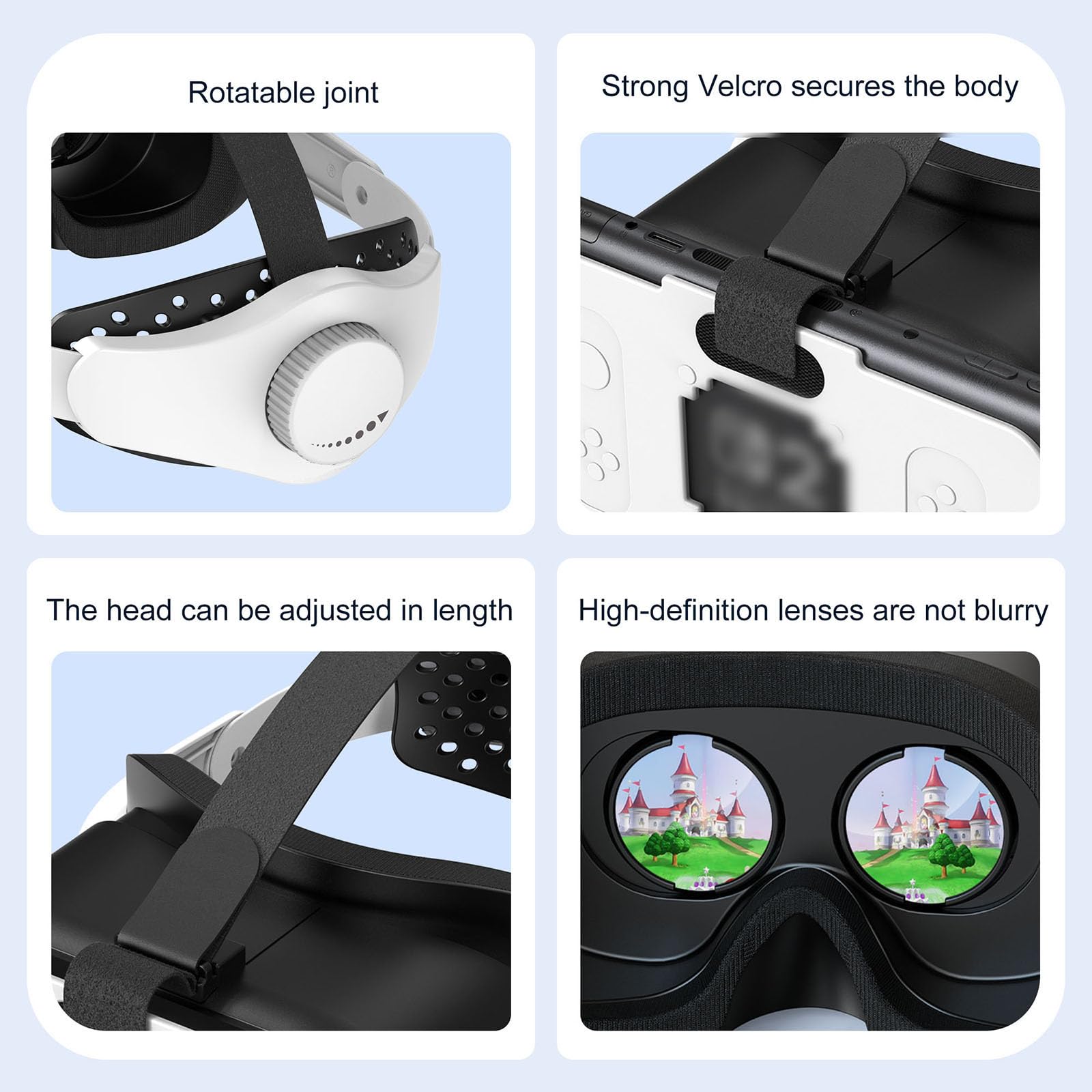 Cuffie VR per Nintendo Switch 2 (2025) Occhiali VR per Realtà Virtuale Aggiornati Occhiali 3D con Lenti HD Regolabili per Distanza Pupillare e Oggetto e Comodo Cinturino per la Testa Edizione