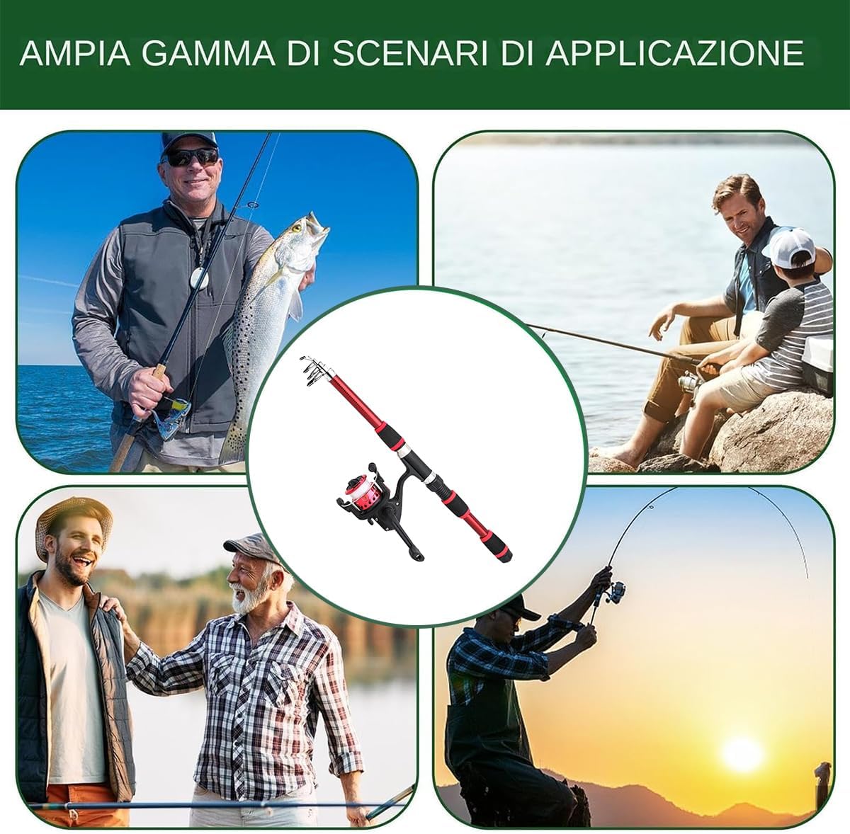 Ultra-Compact Telescopic Fishing Rod Set, 70.9 Inch Lightweight Travel Angling Kit with Reel and Accessories, Ideal for Freshwater and Saltwater