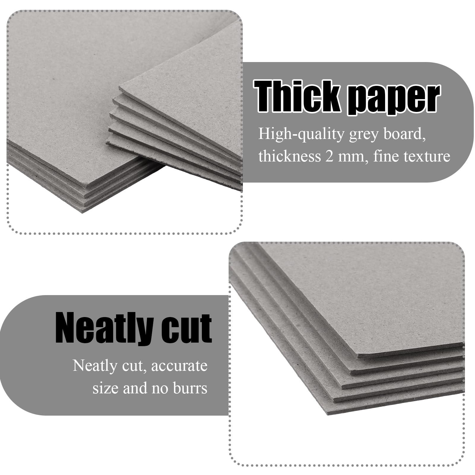 30 fogli di cartone grigio, formato A4, 210 x 297 mm, 2 mm, formato A4, per rilegatura, biglietti, inviti