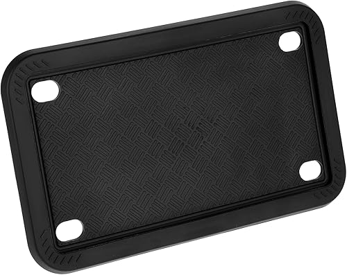 Marcos negros de silicona para placa de matrícula de 4 x 7 pulgadas, cubierta para placa de matrícula de motocicleta, placa de respaldo de