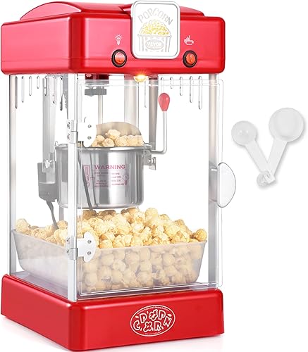 VEVOR Máquina para hacer palomitas de maíz, 300 W, hervidor de 2.5 onzas que hace 4 cuartos de galón por lote, máquina de palomitas de maíz de mesa