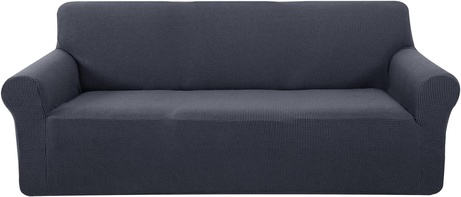 U-NICE HOME Stretch Couch Cover Sofa Cover Washable Sofa Slipcover Furniture Protector for 3 Cushion Couch Sofa Pet Friendly(Sofa, Dark Grey)