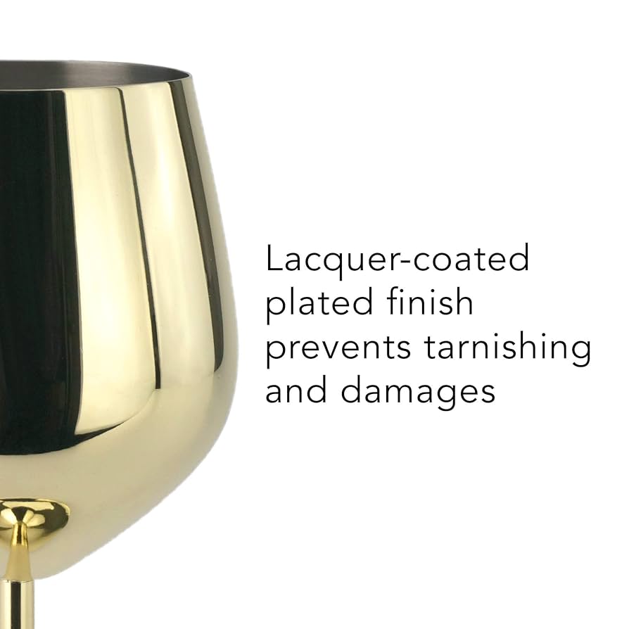 Amazon.com: PG 4 件組不銹鋼酒杯- 22 盎司(約524.5 毫升)金色