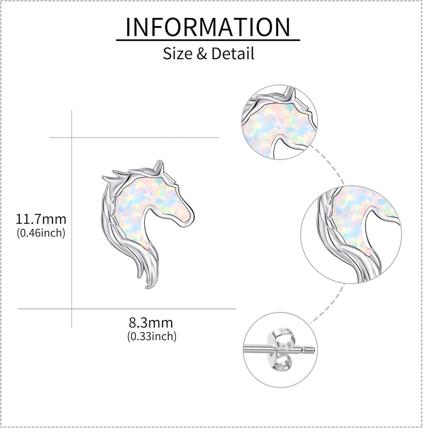 Sterling Silver Mushroom/Cherry/Chicken/Daisy/Horseshoe/Fish/Cat Stud Earrings Animal Jewelry for Women