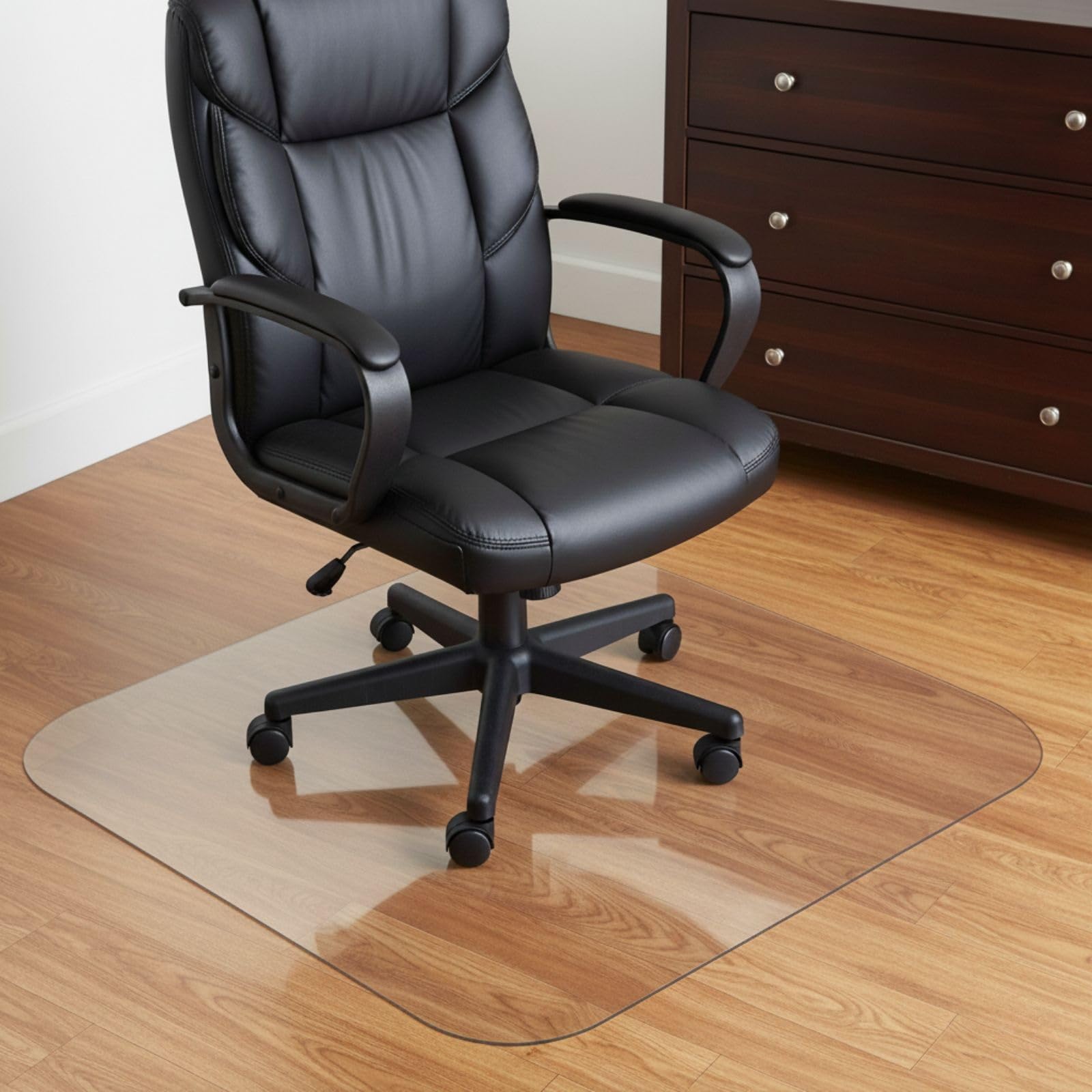 Alfombrilla Transparente para Silla, Alfombra Protectora para Escritorio Suelos Duros, Mantel Rectangular De PVC, Protector Suelo para Parquet，Antiarañazos Grosor 1.5 Mm(100cm x 100cm)
