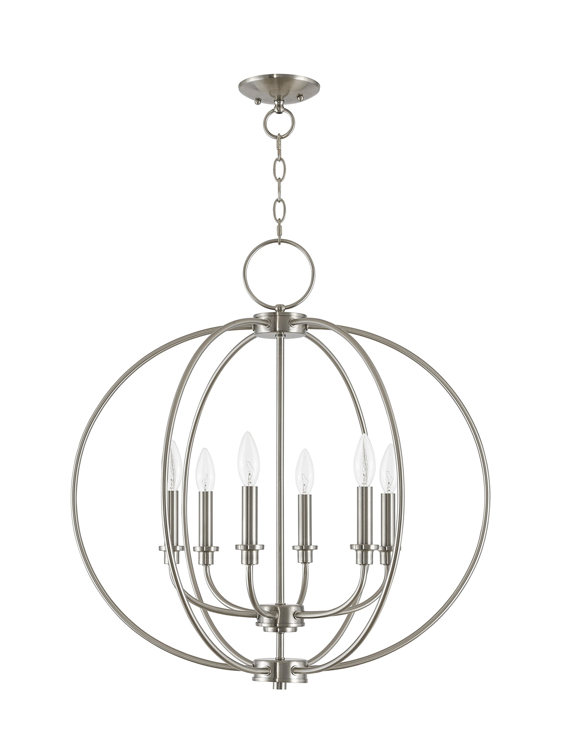 Livex Lighting 4666-91 Milania 6-Light Chandelier, Brushed