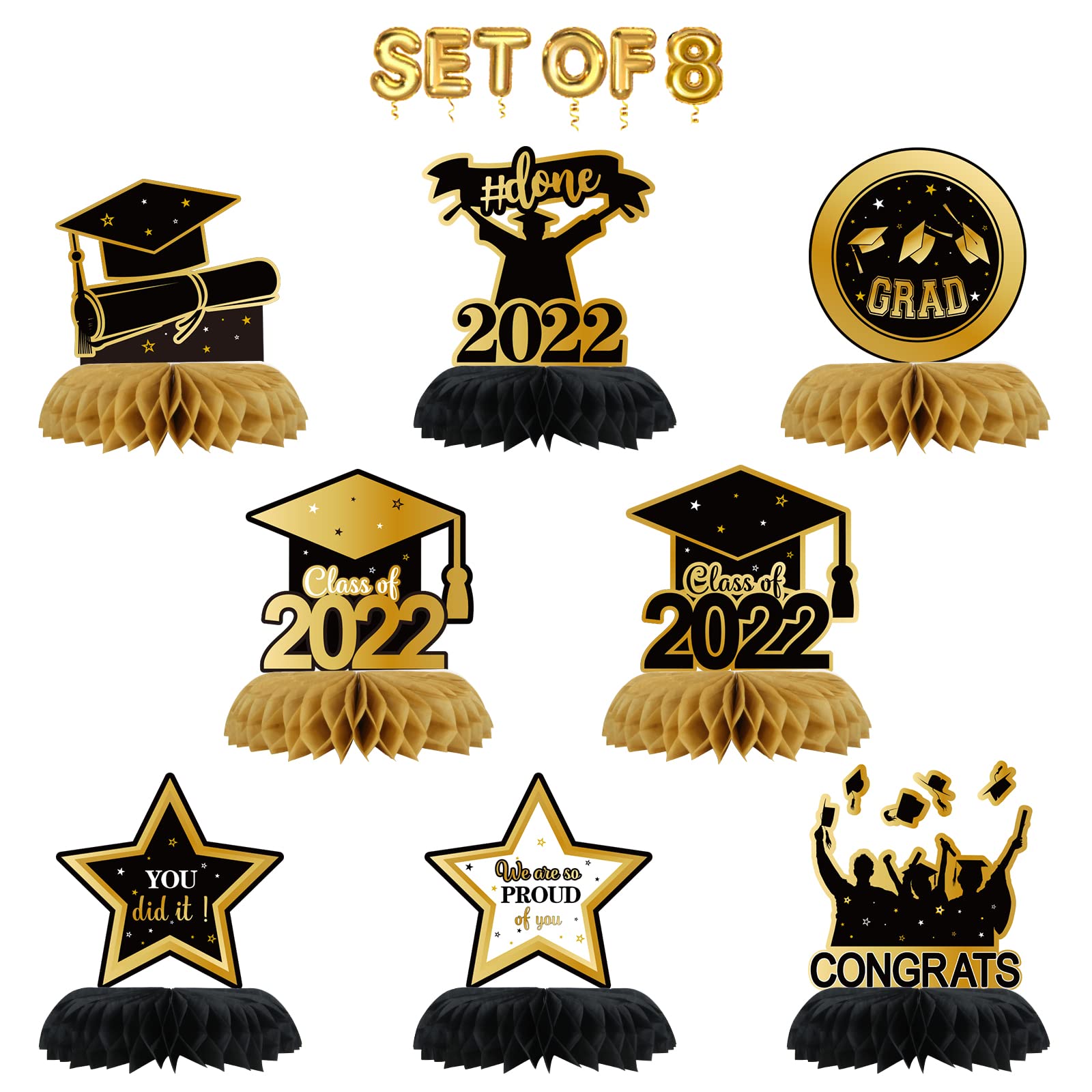 Buy DillDall Graduation Party Centerpieces, 8 PCS 2022