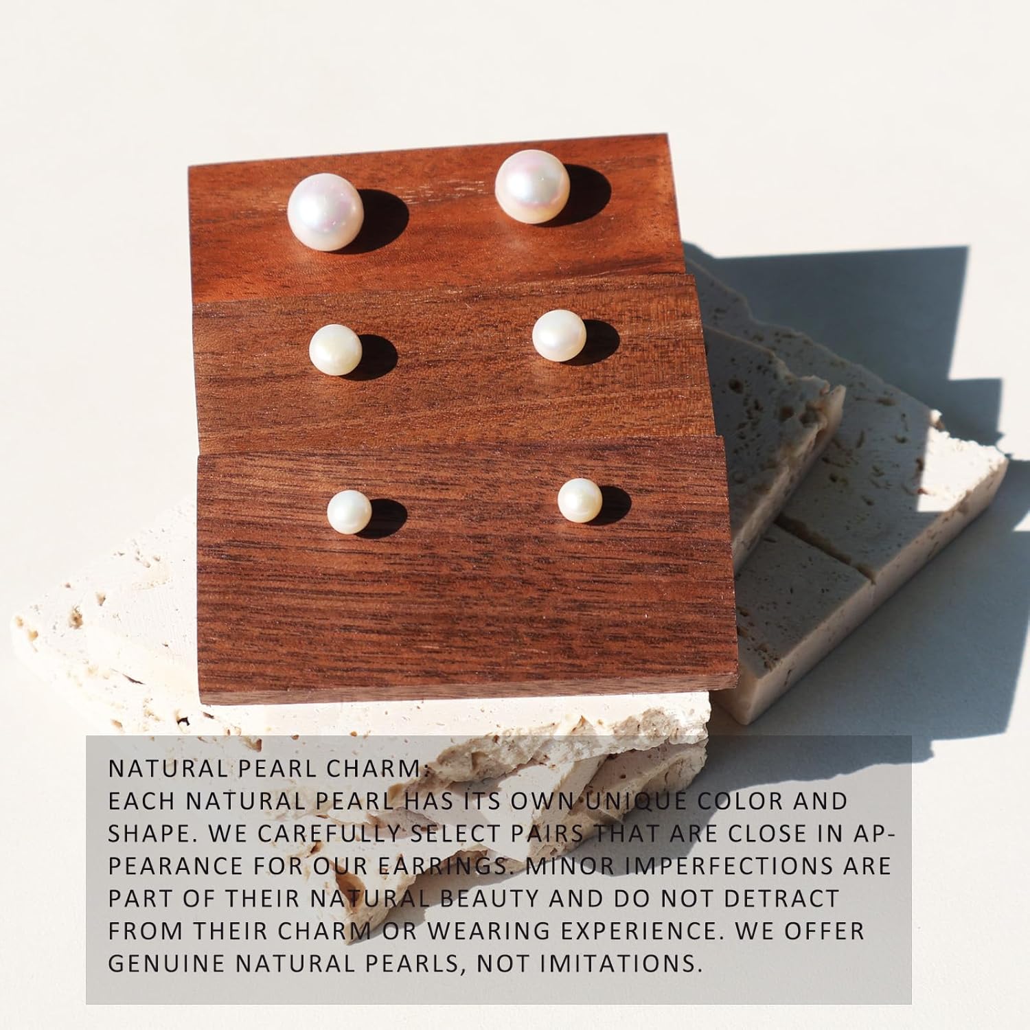 3 Pairs AAA+ White Freshwater Cultured Pearl Earrings for Women,925 Sterling Silver,Size 3 9mm - Image 5