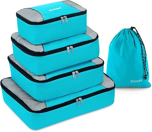 Gonex Packing Cubes for suitcase, 9 Set Lightweight Travel Luggage Packing Organizers with Laundry Bags Travel Essentials Travel Bags for Carry on