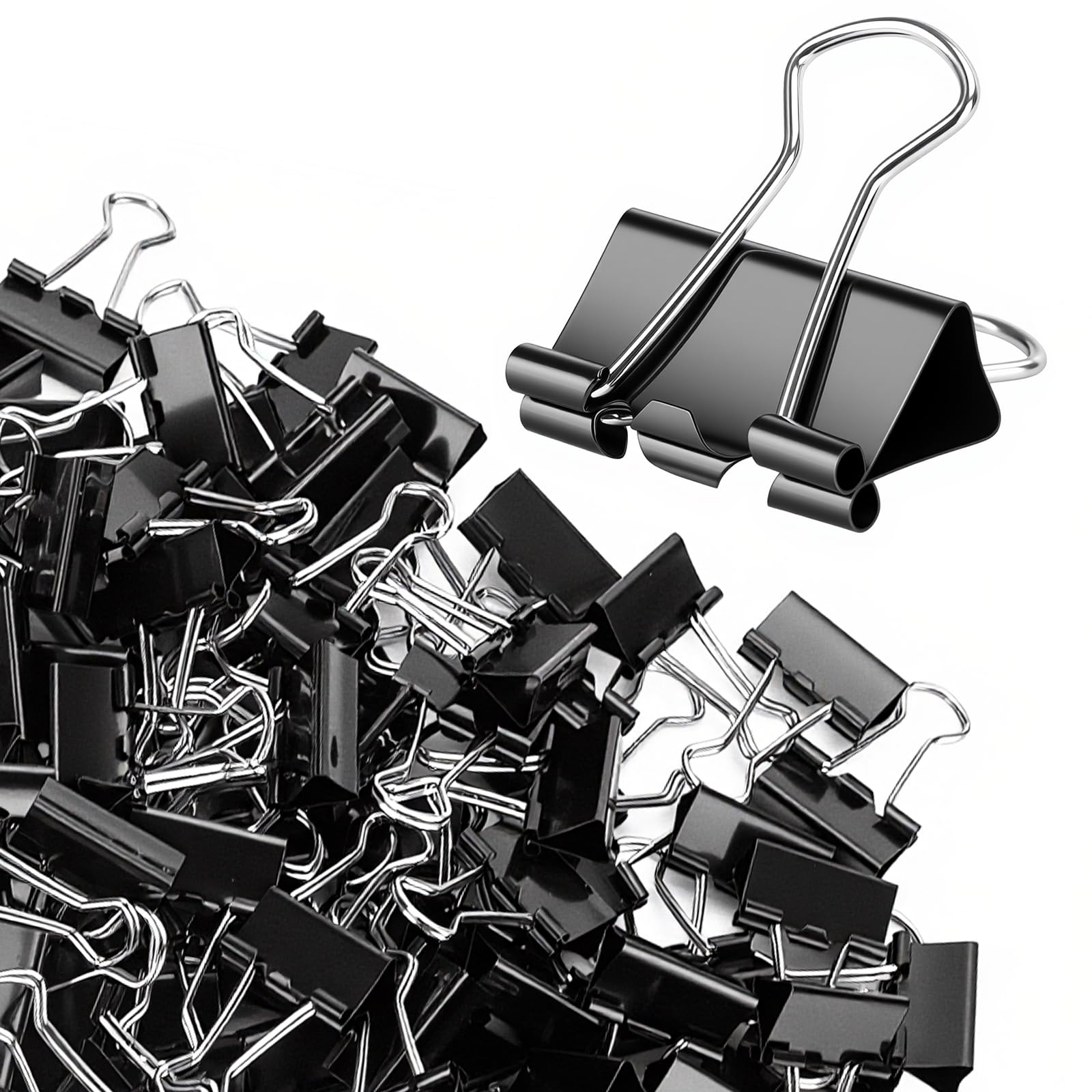 OWLKELA 120 PCS Medium Binder Clips, 1.25 Inch, Black